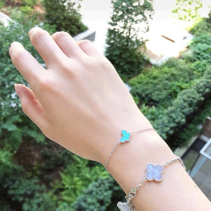 [Super CiCi ]BUTTERFLY TURQUOISE BUTTERFLY BRACELET SILVER