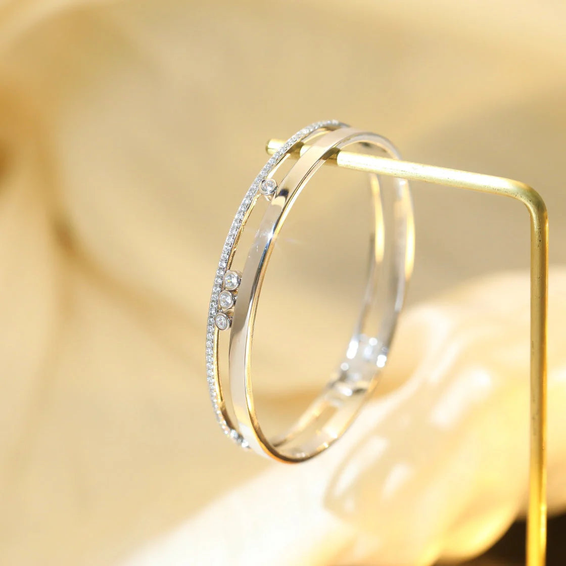 [Super CiCi]Move Romane Diamond Bangle Bracelet