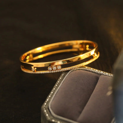 [Super CiCi]Move Romane Diamond Bangle Bracelet