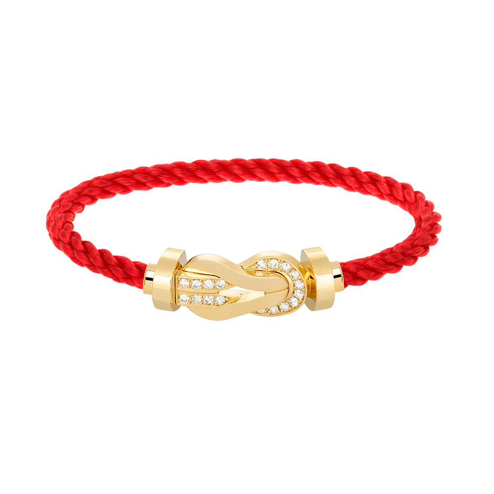 [Super CiCi ]CHANCE LARGE 8 FIGURE BUCKLE HALF DIAMOND BRACELET GOLD