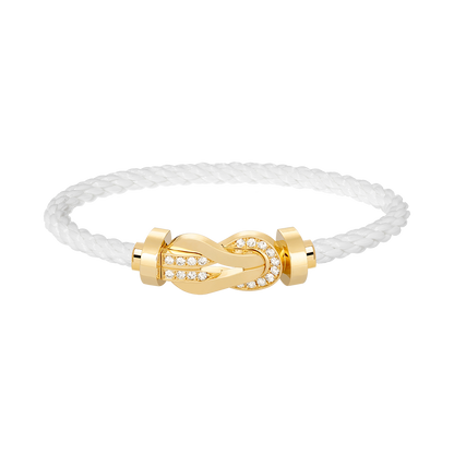 [Super CiCi ]CHANCE LARGE 8 FIGURE BUCKLE HALF DIAMOND BRACELET GOLD