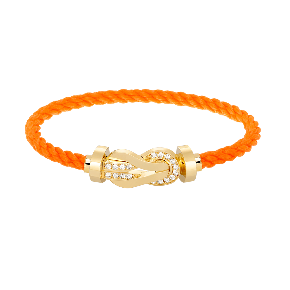 [Super CiCi ]CHANCE LARGE 8 FIGURE BUCKLE HALF DIAMOND BRACELET GOLD