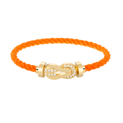 [Super CiCi ]CHANCE LARGE 8 FIGURE BUCKLE HALF DIAMOND BRACELET GOLD