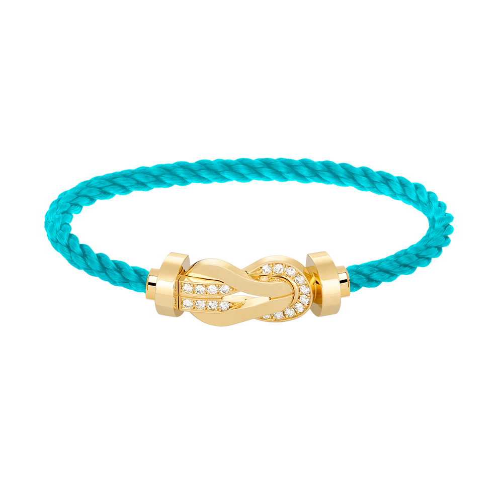 [Super CiCi ]CHANCE LARGE 8 FIGURE BUCKLE HALF DIAMOND BRACELET GOLD