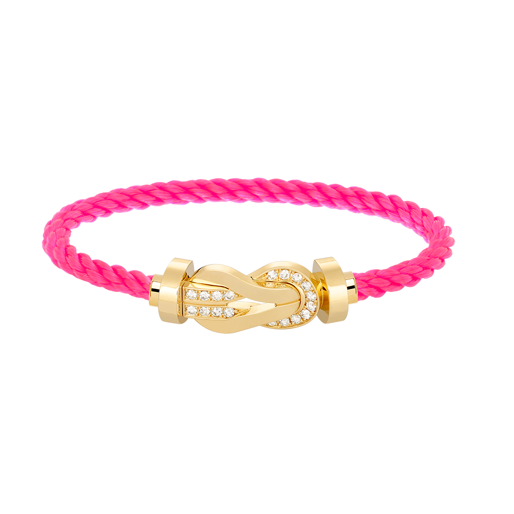 [Super CiCi ]CHANCE LARGE 8 FIGURE BUCKLE HALF DIAMOND BRACELET GOLD