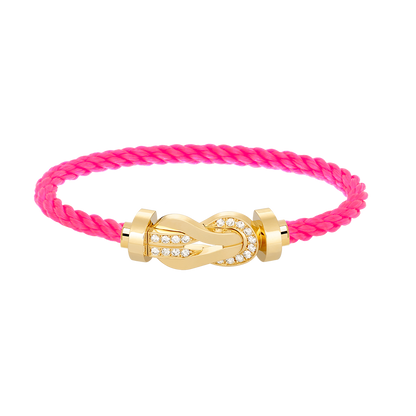 [Super CiCi ]CHANCE LARGE 8 FIGURE BUCKLE HALF DIAMOND BRACELET GOLD