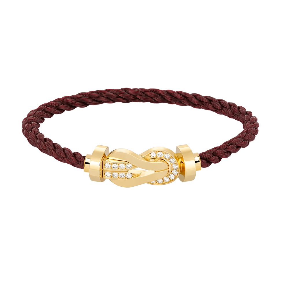 [Super CiCi ]CHANCE LARGE 8 FIGURE BUCKLE HALF DIAMOND BRACELET GOLD