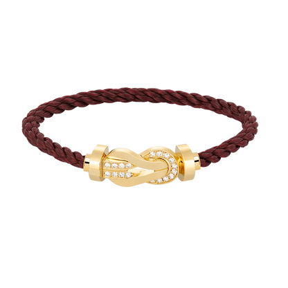 [Super CiCi ]CHANCE LARGE 8 FIGURE BUCKLE HALF DIAMOND BRACELET GOLD