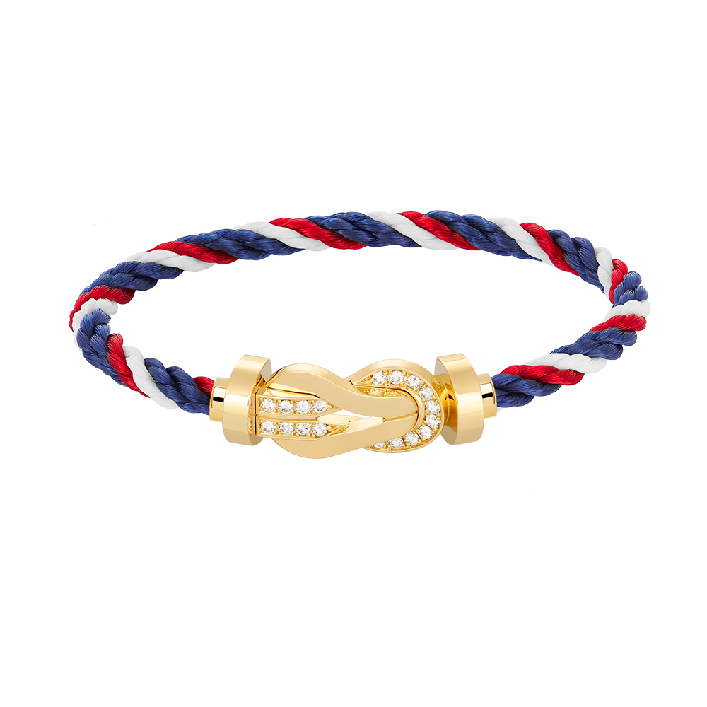 [Super CiCi ]CHANCE LARGE 8 FIGURE BUCKLE HALF DIAMOND BRACELET GOLD