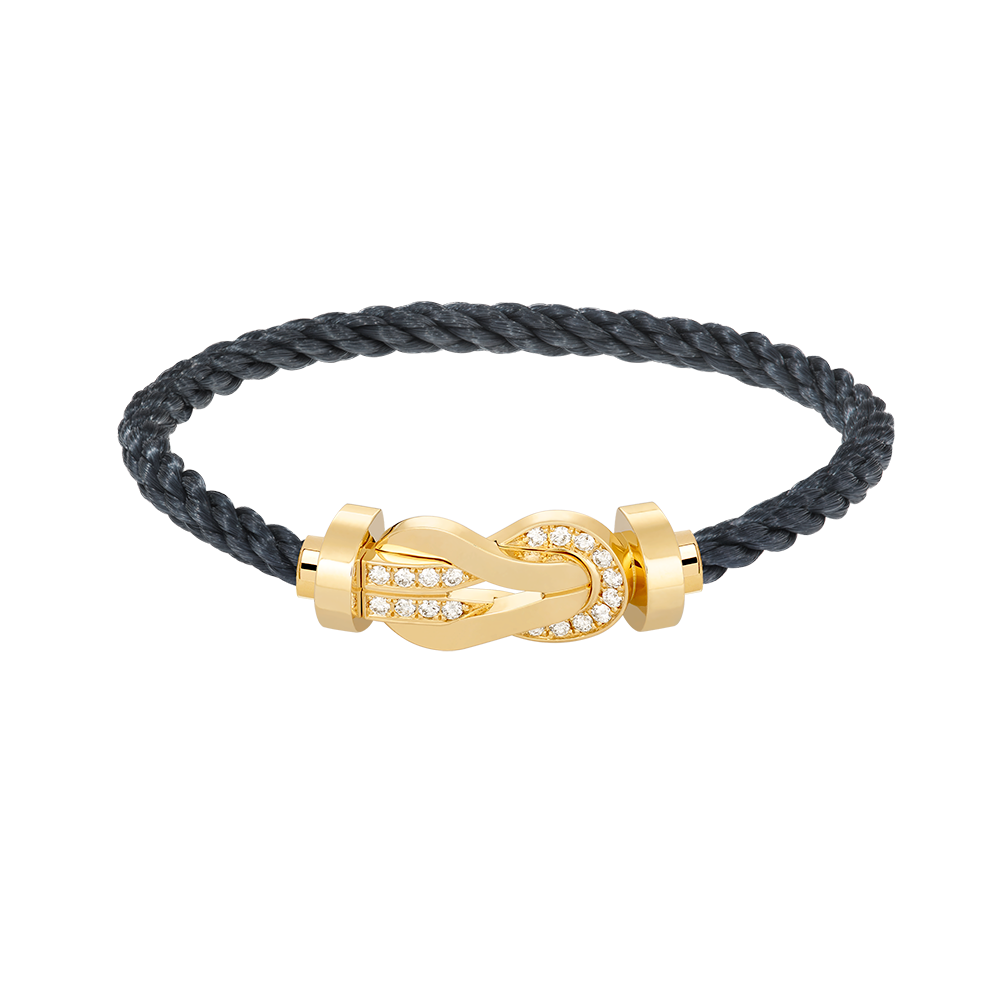[Super CiCi ]CHANCE LARGE 8 FIGURE BUCKLE HALF DIAMOND BRACELET GOLD