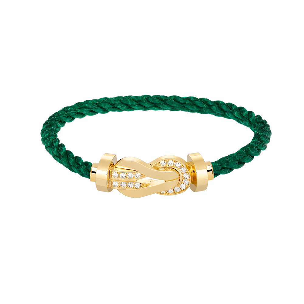 [Super CiCi ]CHANCE LARGE 8 FIGURE BUCKLE HALF DIAMOND BRACELET GOLD