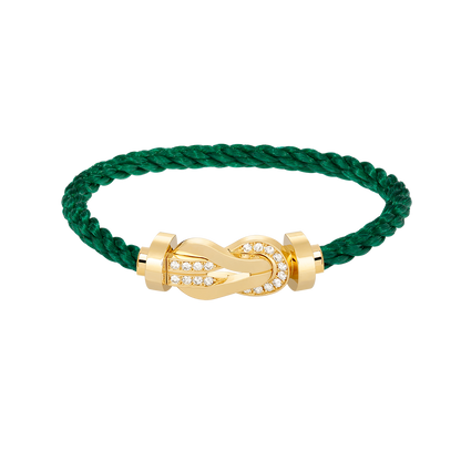 [Super CiCi ]CHANCE LARGE 8 FIGURE BUCKLE HALF DIAMOND BRACELET GOLD