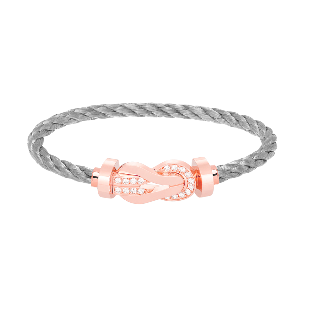 [Super CiCi ]CHANCE LARGE 8 FIGURE BUCKLE HALF DIAMOND BRACELET ROSE GOLD
