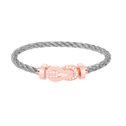 [Super CiCi ]CHANCE LARGE 8 FIGURE BUCKLE HALF DIAMOND BRACELET ROSE GOLD