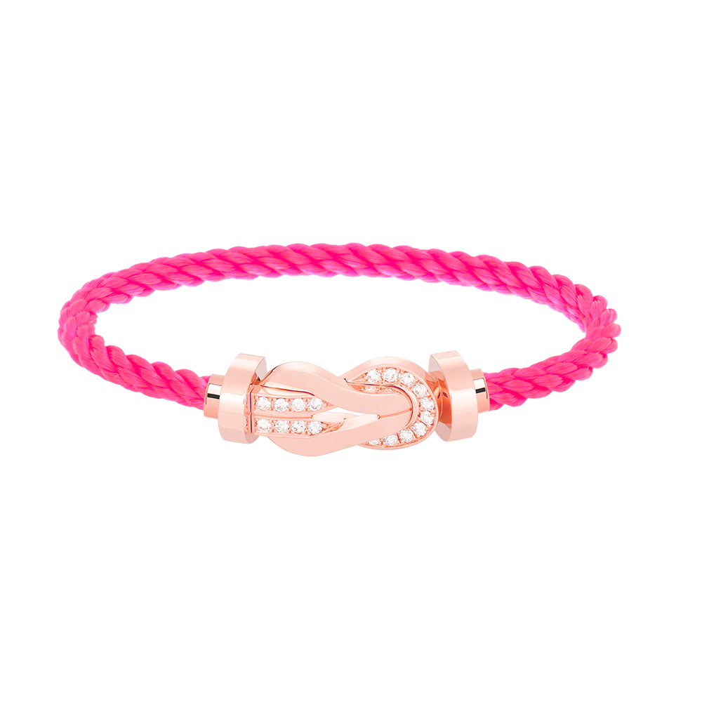 [Super CiCi ]CHANCE LARGE 8 FIGURE BUCKLE HALF DIAMOND BRACELET ROSE GOLD