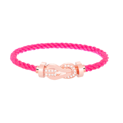 [Super CiCi ]CHANCE LARGE 8 FIGURE BUCKLE HALF DIAMOND BRACELET ROSE GOLD