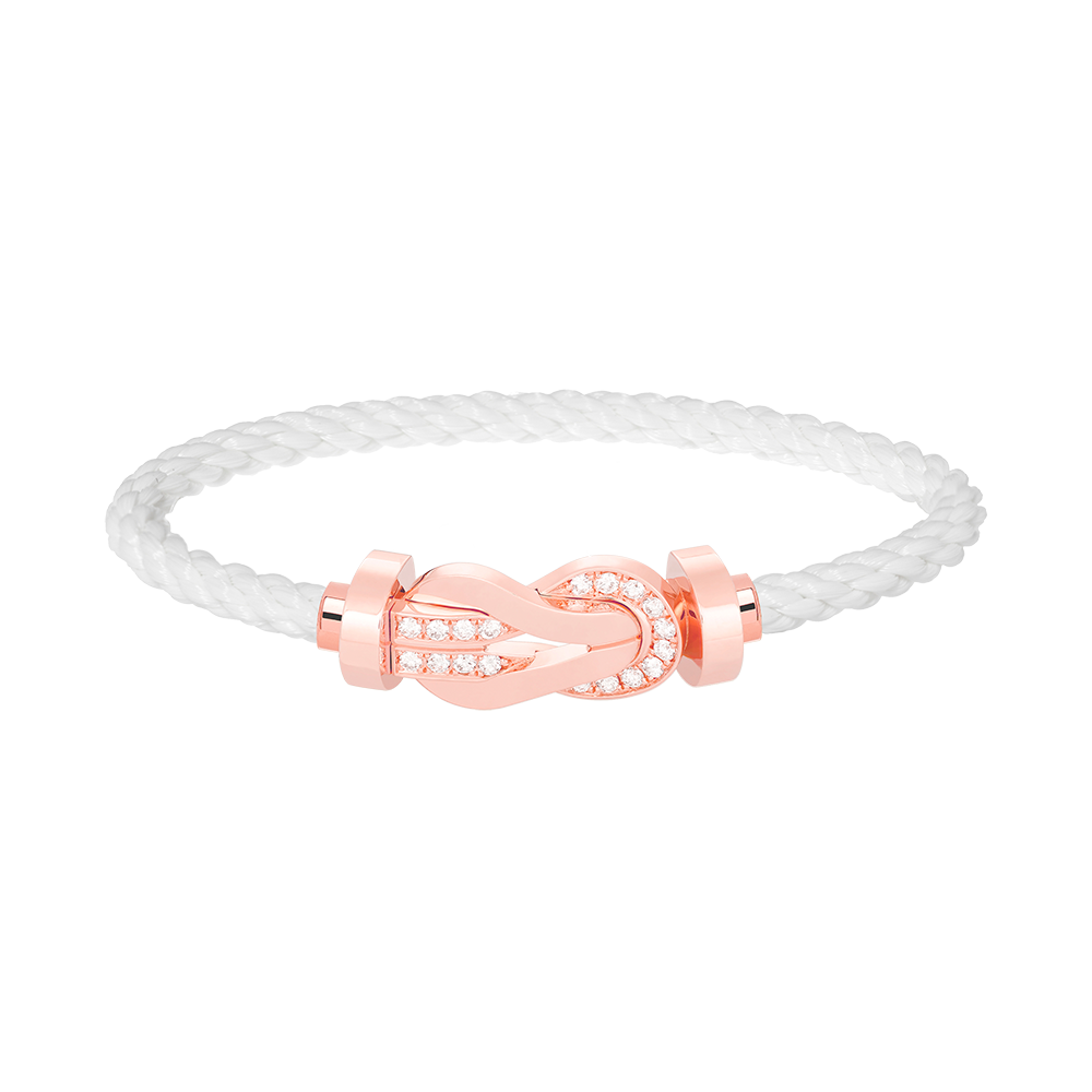 [Super CiCi ]CHANCE LARGE 8 FIGURE BUCKLE HALF DIAMOND BRACELET ROSE GOLD
