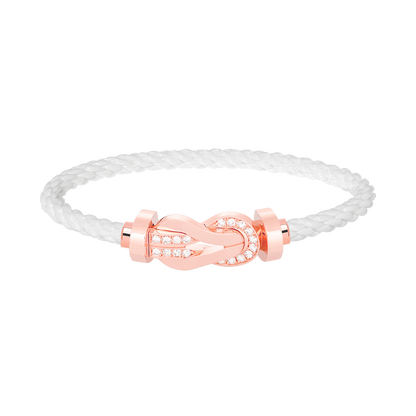[Super CiCi ]CHANCE LARGE 8 FIGURE BUCKLE HALF DIAMOND BRACELET ROSE GOLD