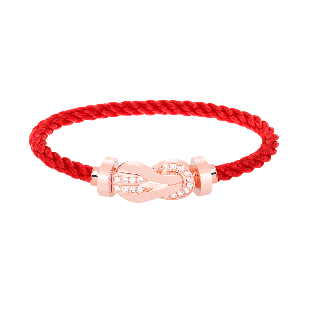 [Super CiCi ]CHANCE LARGE 8 FIGURE BUCKLE HALF DIAMOND BRACELET ROSE GOLD