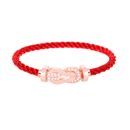 [Super CiCi ]CHANCE LARGE 8 FIGURE BUCKLE HALF DIAMOND BRACELET ROSE GOLD