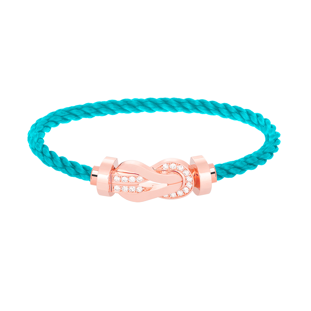 [Super CiCi ]CHANCE LARGE 8 FIGURE BUCKLE HALF DIAMOND BRACELET ROSE GOLD