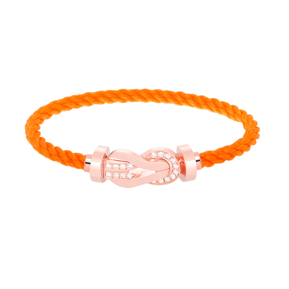 [Super CiCi ]CHANCE LARGE 8 FIGURE BUCKLE HALF DIAMOND BRACELET ROSE GOLD