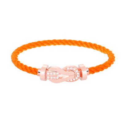 [Super CiCi ]CHANCE LARGE 8 FIGURE BUCKLE HALF DIAMOND BRACELET ROSE GOLD