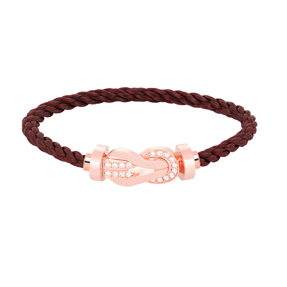 [Super CiCi ]CHANCE LARGE 8 FIGURE BUCKLE HALF DIAMOND BRACELET ROSE GOLD