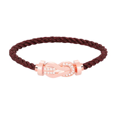 [Super CiCi ]CHANCE LARGE 8 FIGURE BUCKLE HALF DIAMOND BRACELET ROSE GOLD