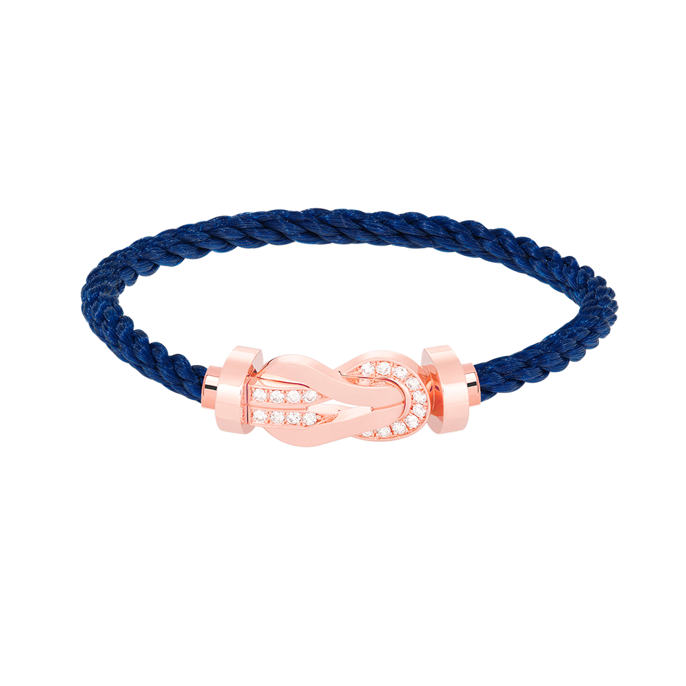 [Super CiCi ]CHANCE LARGE 8 FIGURE BUCKLE HALF DIAMOND BRACELET ROSE GOLD
