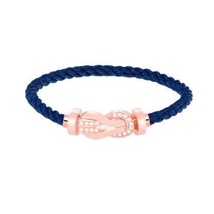 [Super CiCi ]CHANCE LARGE 8 FIGURE BUCKLE HALF DIAMOND BRACELET ROSE GOLD