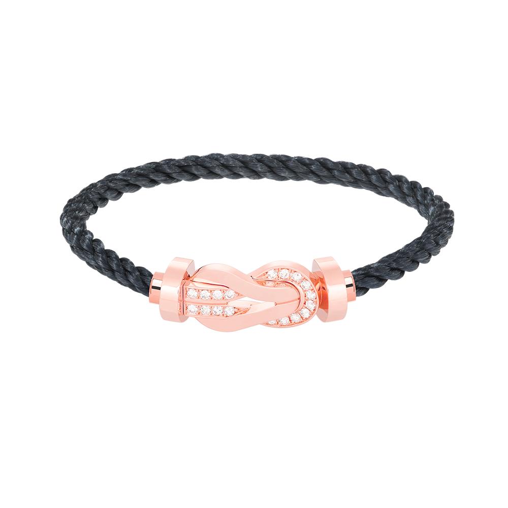 [Super CiCi ]CHANCE LARGE 8 FIGURE BUCKLE HALF DIAMOND BRACELET ROSE GOLD