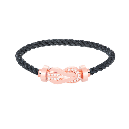 [Super CiCi ]CHANCE LARGE 8 FIGURE BUCKLE HALF DIAMOND BRACELET ROSE GOLD