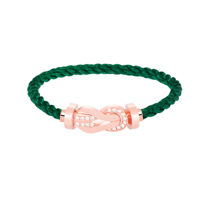 [Super CiCi ]CHANCE LARGE 8 FIGURE BUCKLE HALF DIAMOND BRACELET ROSE GOLD