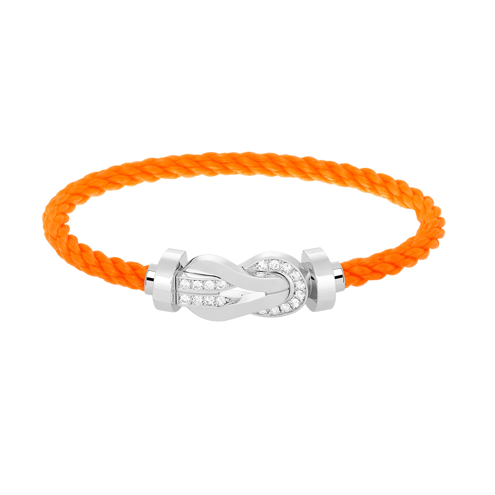 [Super CiCi ]CHANCE LARGE 8 FIGURE BUCKLE HALF DIAMOND BRACELET SILVER