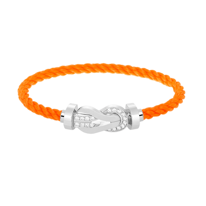 [Super CiCi ]CHANCE LARGE 8 FIGURE BUCKLE HALF DIAMOND BRACELET SILVER