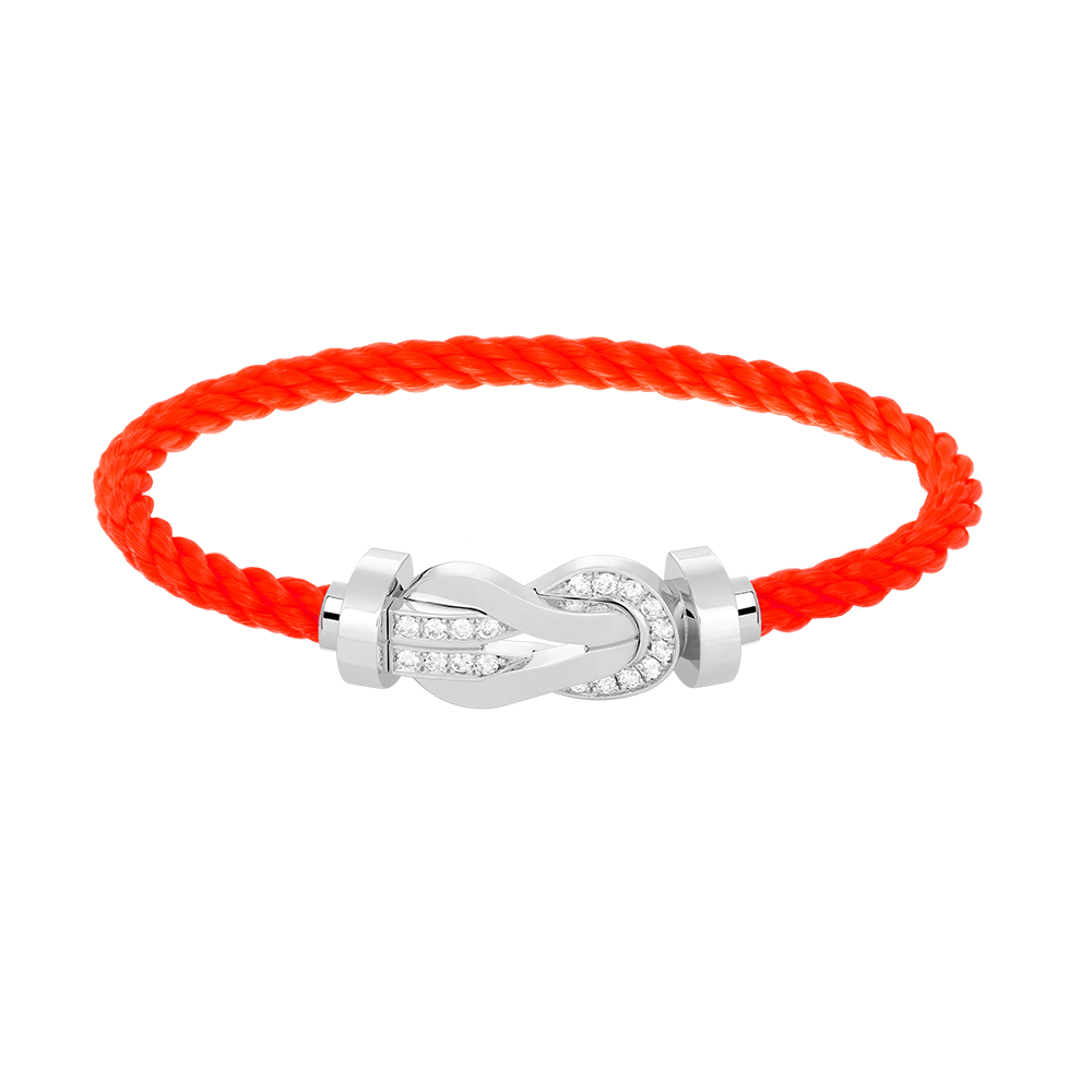 [Super CiCi ]CHANCE LARGE 8 FIGURE BUCKLE HALF DIAMOND BRACELET SILVER