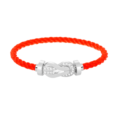 [Super CiCi ]CHANCE LARGE 8 FIGURE BUCKLE HALF DIAMOND BRACELET SILVER