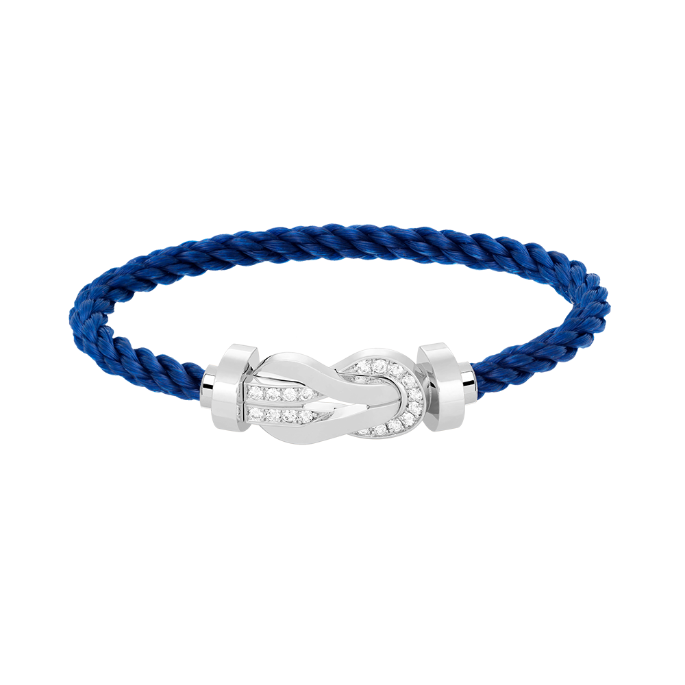 [Super CiCi ]CHANCE LARGE 8 FIGURE BUCKLE HALF DIAMOND BRACELET SILVER