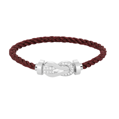 [Super CiCi ]CHANCE LARGE 8 FIGURE BUCKLE HALF DIAMOND BRACELET SILVER