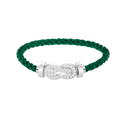 [Super CiCi ]CHANCE LARGE 8 FIGURE BUCKLE HALF DIAMOND BRACELET SILVER