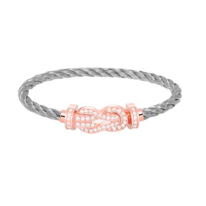 [Super CiCi ]CHANCE LARGE 8 FIGURE BUCKLE FULL DIAMOND BRACELET ROSE GOLD