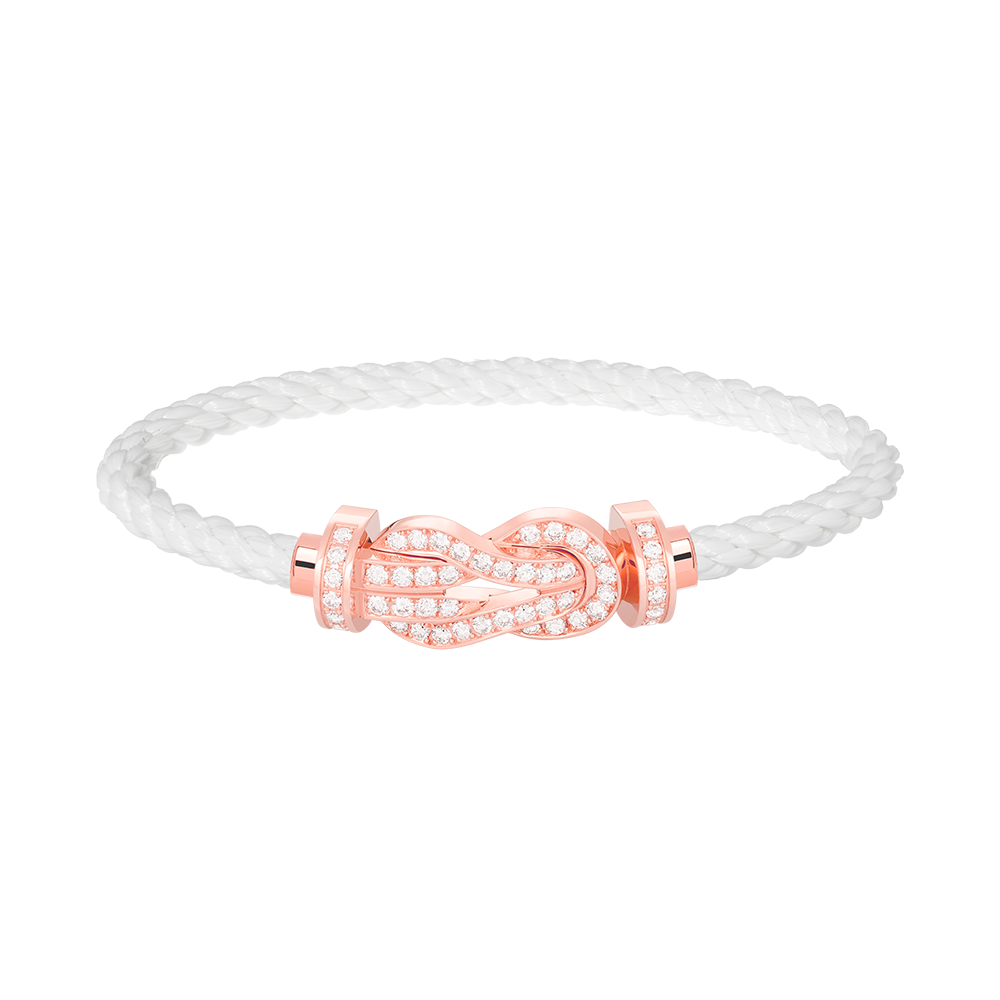 [Super CiCi ]CHANCE LARGE 8 FIGURE BUCKLE FULL DIAMOND BRACELET ROSE GOLD