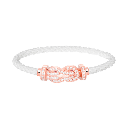 [Super CiCi ]CHANCE LARGE 8 FIGURE BUCKLE FULL DIAMOND BRACELET ROSE GOLD