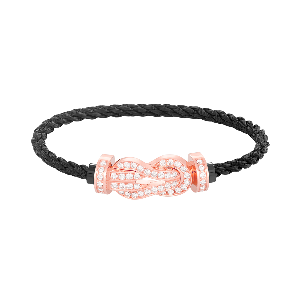 [Super CiCi ]CHANCE LARGE 8 FIGURE BUCKLE FULL DIAMOND BRACELET ROSE GOLD