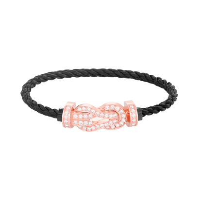 [Super CiCi ]CHANCE LARGE 8 FIGURE BUCKLE FULL DIAMOND BRACELET ROSE GOLD