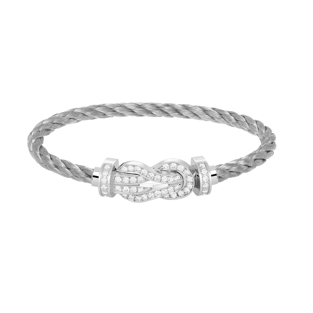 [Super CiCi ]CHANCE LARGE 8 FIGURE BUCKLE FULL DIAMOND BRACELET SILVER