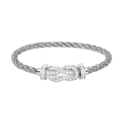 [Super CiCi ]CHANCE LARGE 8 FIGURE BUCKLE FULL DIAMOND BRACELET SILVER