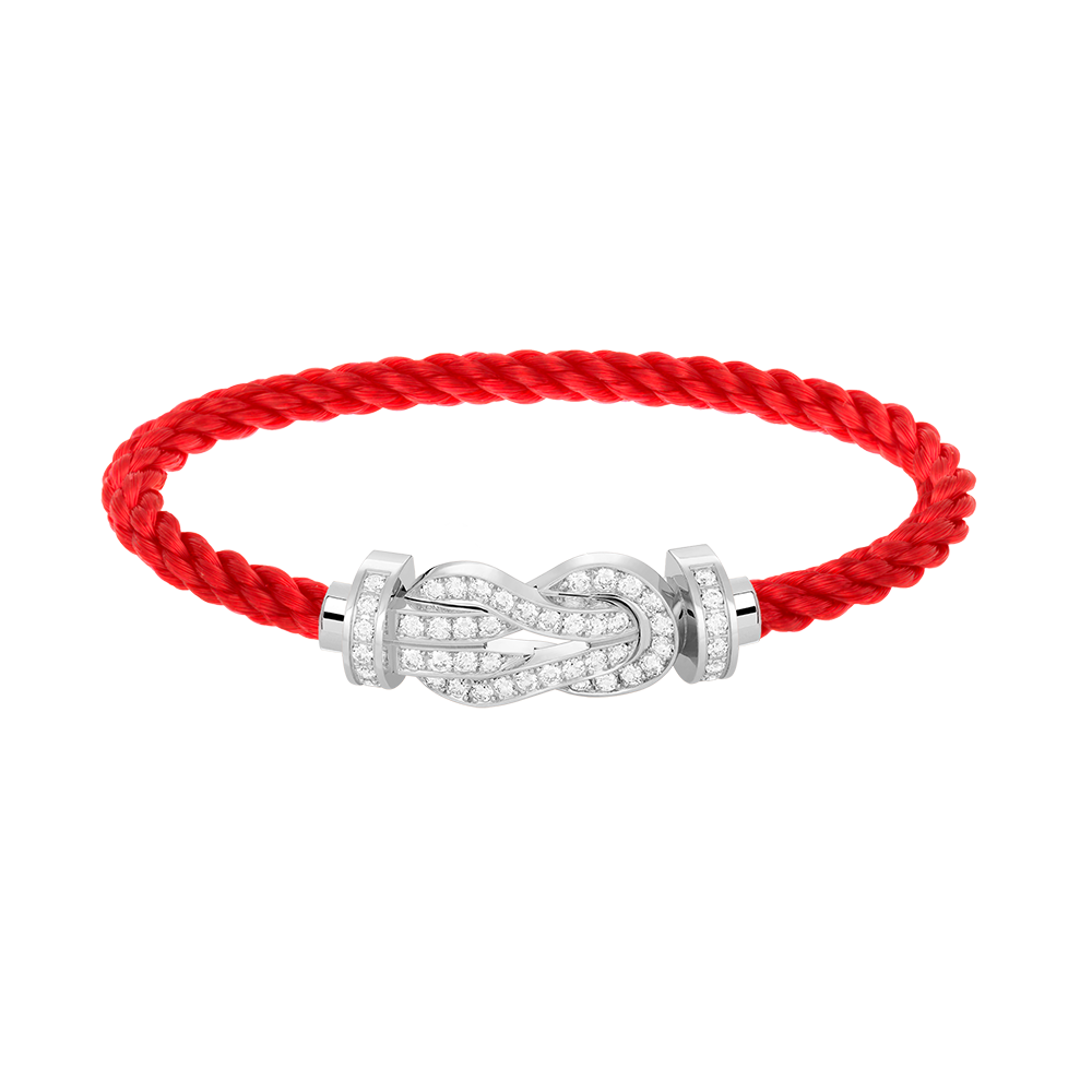 [Super CiCi ]CHANCE LARGE 8 FIGURE BUCKLE FULL DIAMOND BRACELET SILVER