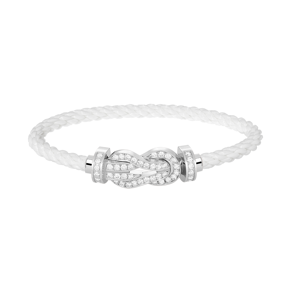 [Super CiCi ]CHANCE LARGE 8 FIGURE BUCKLE FULL DIAMOND BRACELET SILVER